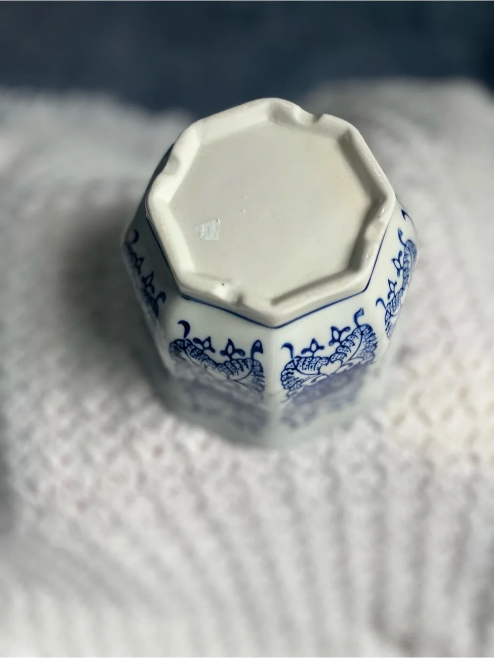 Blue and White Floral Porcelain vase/flower pot